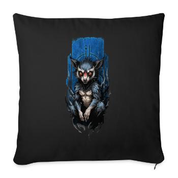 Enigmatic Aye-Aye - Sofa pillowcase 17,3'' x 17,3'' (45 x 45 cm) - black - Front