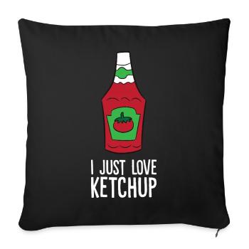 Ketchup - J’adore le ketchup - Housse de coussin décorative 45 x 45 cm - noir - Devant