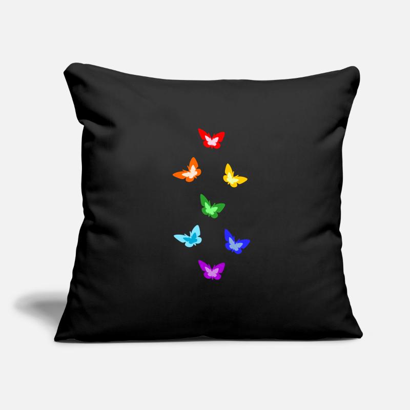 rainbow butterflies; Regenbogen-Schmetterlinge Sofakissenbezug 45 x 45 cm