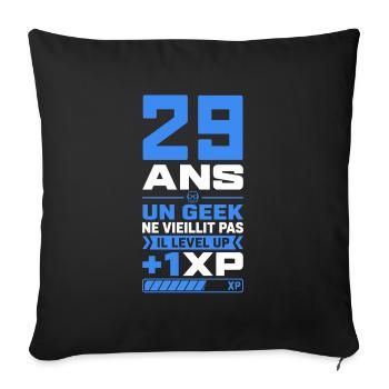 29 Ans Humour Geek 29 Ans Anniversaire Gamer - Housse de coussin décorative 45 x 45 cm - noir - Devant