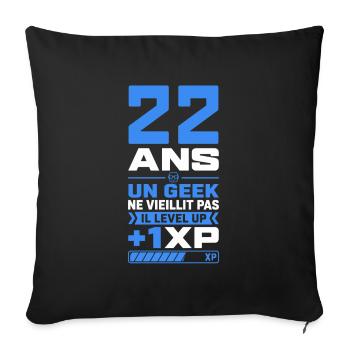 22 Ans Humour Geek 22 Ans Anniversaire Gamer - Housse de coussin décorative 45 x 45 cm - noir - Devant
