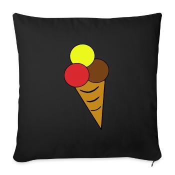 Cornet de glace cornet de glace - Housse de coussin décorative 45 x 45 cm - noir - Devant