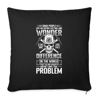 Fosse de houe souterraine minière - Housse de coussin décorative 45 x 45 cm - noir - Devant