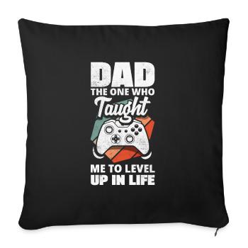 Papa Celui qui m’a appris à niveler ma vie - Housse de coussin décorative 45 x 45 cm - noir - Devant