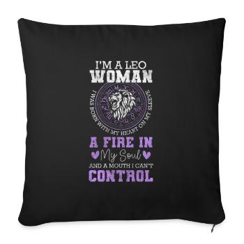 Lion Astrologie Naissance Lion - Housse de coussin décorative 45 x 45 cm - noir - Devant