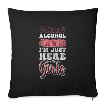 Alkoholfrei Aufhören Entzug - Sofakissenbezug 45 x 45 cm - Schwarz - Vorne