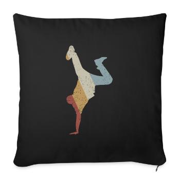 Breakdance Retro Style Vintage - Housse de coussin décorative 45 x 45 cm - noir - Devant