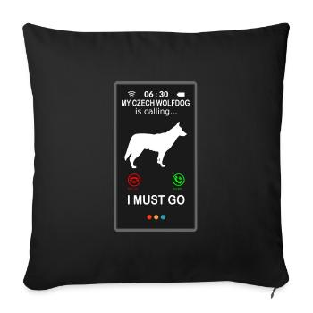 Appels tchèques czech Wolfhound - Housse de coussin décorative 45 x 45 cm - noir - Devant