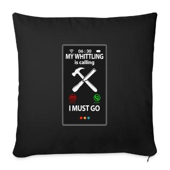 Whittling Holzschnitzer Holz Schnitzen Spruch - Sofakissenbezug 45 x 45 cm - Schwarz - Vorne