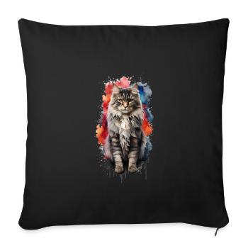 Norwegian Forest Cat - Sofa pillowcase 17,3'' x 17,3'' (45 x 45 cm) - black - Front