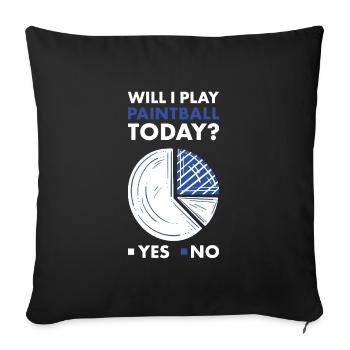 Sport vais-je jouer au paintball - Housse de coussin décorative 45 x 45 cm - noir - Devant