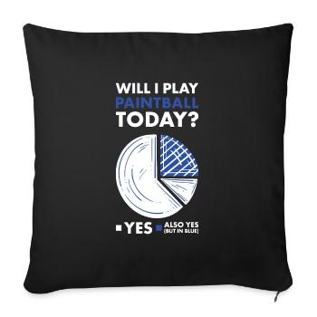 Sport vais-je jouer au paintball - Housse de coussin décorative 45 x 45 cm - noir - Devant