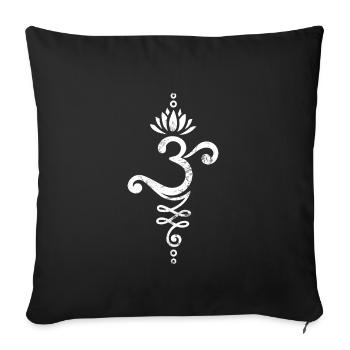 Om Mantra Lotus Unalome Yoga - Sofakissenbezug 45 x 45 cm - Schwarz - Vorne