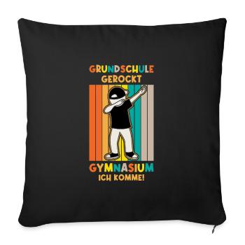 Grundschulabschluss Gymnasium Einschulung 5 Klasse - Sofakissenbezug 45 x 45 cm - Schwarz - Vorne