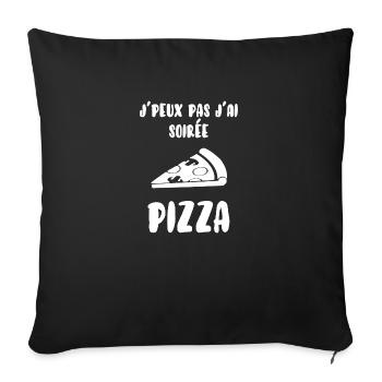 Soirée pizza - Housse de coussin décorative 45 x 45 cm - noir - Devant