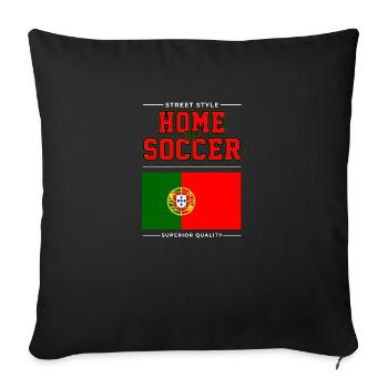 Home of Soccer - Sofa pillowcase 17,3'' x 17,3'' (45 x 45 cm) - black - Front