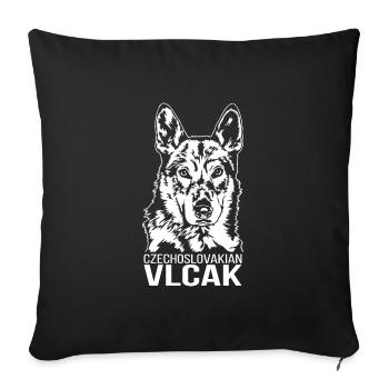 Tchécoslovaque Vlcak Portrait Dogs Wilsigns - Housse de coussin décorative 45 x 45 cm - noir - Devant