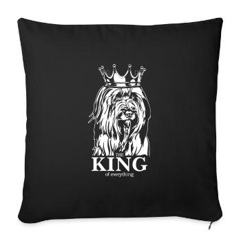Wäller King of everything Hundespruch Wilsigns - Sofakissenbezug 45 x 45 cm - Schwarz - Vorne