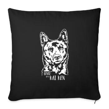 Aimé par un chien Kai Ken disant chien Wilsigns - Housse de coussin décorative 45 x 45 cm - noir - Devant
