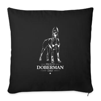 Doberman Papa Chien Chien Doberman Wilsigns - Housse de coussin décorative 45 x 45 cm - noir - Devant