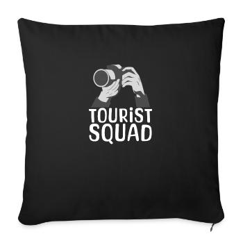 Tourist Squad Picture Photographer Vacation - Sofakissenbezug 45 x 45 cm - Schwarz - Vorne