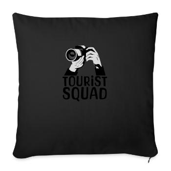 Tourist Squad Picture Photographer Vacation - Sofakissenbezug 45 x 45 cm - Schwarz - Vorne