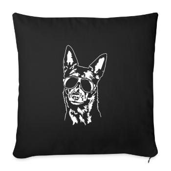 Australian Kelpie Cool Dog Portrait Wilsigns - Sofa pillowcase 17,3'' x 17,3'' (45 x 45 cm) - black - Front