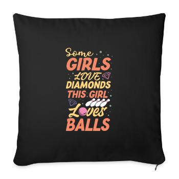 Funny Bowling Player Bowler Ladies Team - Sofakissenbezug 45 x 45 cm - Schwarz - Vorne