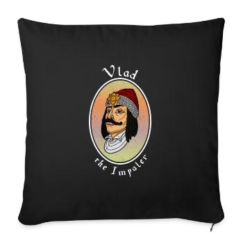 Balkans Roumanie Vlad Tepes Empaleur Vampire - Housse de coussin décorative 45 x 45 cm - noir - Devant