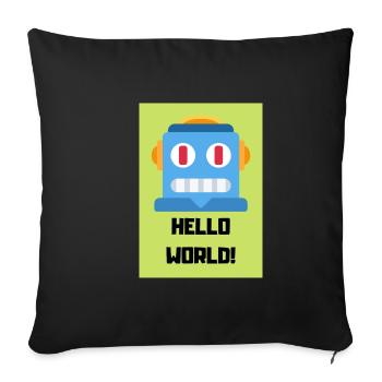 HELLO WORLD - Sofa pillowcase 17,3'' x 17,3'' (45 x 45 cm) - black - Front