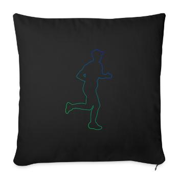 Course de cross-country hommes femmes - Housse de coussin décorative 45 x 45 cm - noir - Devant