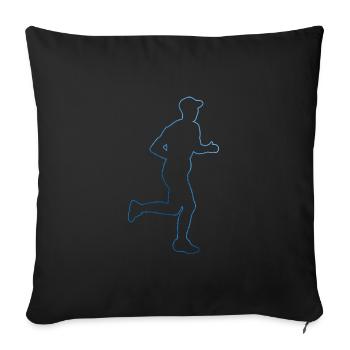Course de fond de jogging féminin - Housse de coussin décorative 45 x 45 cm - noir - Devant