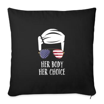Votre corps, votre choix - Housse de coussin décorative 45 x 45 cm - noir - Devant