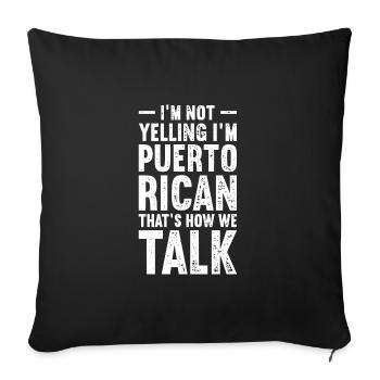 Puerto Rico - Sofa pillowcase 17,3'' x 17,3'' (45 x 45 cm) - black - Front