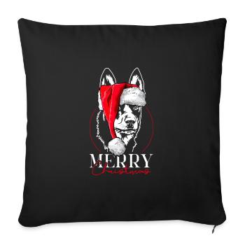 Santa Australian Kelpie Merry Christmas Wilsigns - Sofakissenbezug 45 x 45 cm - Schwarz - Vorne