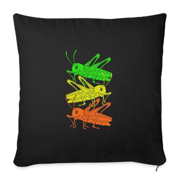Sauterelle - Housse de coussin décorative 45 x 45 cm - noir - Devant