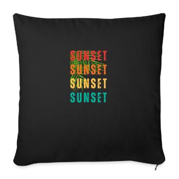 coucher de soleil - Housse de coussin décorative 45 x 45 cm - noir - Devant