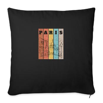 Couleur de Paris - Housse de coussin décorative 45 x 45 cm - noir - Devant
