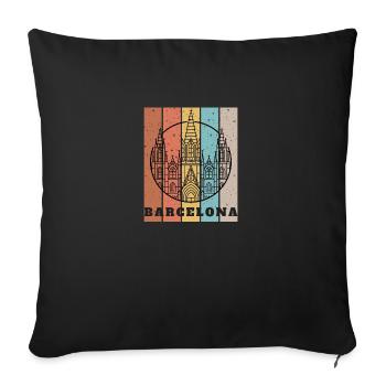 Barcelona Farbe - Sofakissenbezug 45 x 45 cm - Schwarz - Vorne