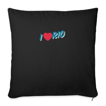 J’aime Rio - Cadeau parfait pour les amoureux du Brésil, Trave - Housse de coussin décorative 45 x 45 cm - noir - Devant