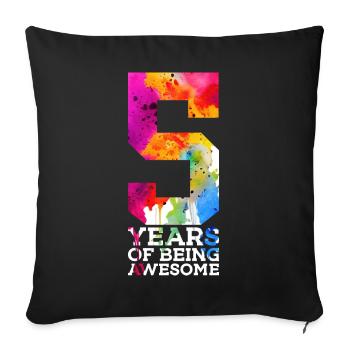 5 ANS D’ÊTRE GÉNIAL 5E ANNIVERSAIRE - Housse de coussin décorative 45 x 45 cm - noir - Devant