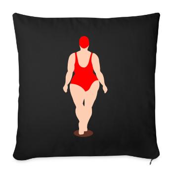Stolze Frau im roten Badeanzug - Sofakissenbezug 45 x 45 cm - Schwarz - Vorne