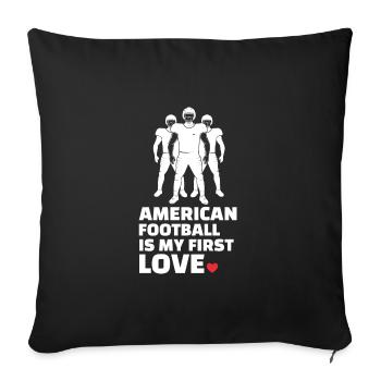 J’adore le football américain élégant - Housse de coussin décorative 45 x 45 cm - noir - Devant