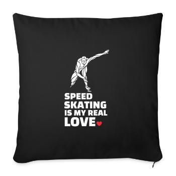 I love speed skating - Sofa pillowcase 17,3'' x 17,3'' (45 x 45 cm) - black - Front