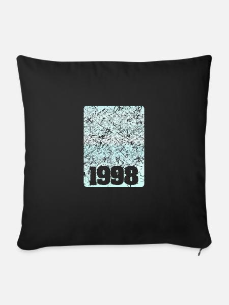 Zahl 1998 - Sofakissenbezug 45 x 45 cm - Schwarz