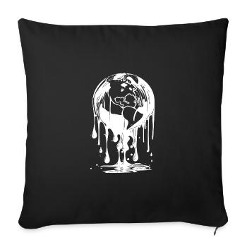 Dropping Planet Earth Ocean and Continent Style - Sofa pillowcase 17,3'' x 17,3'' (45 x 45 cm) - black - Front
