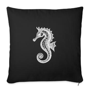 Cute Vintage Seahorse - Cool Seahorse - Sofa pillowcase 17,3'' x 17,3'' (45 x 45 cm) - black - Front