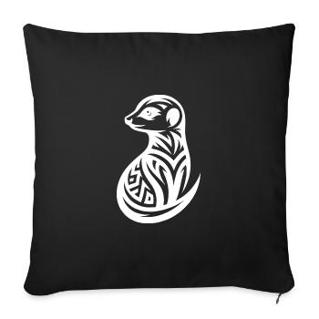 Cute meerkat in tattoo style - Sofa pillowcase 17,3'' x 17,3'' (45 x 45 cm) - black - Front