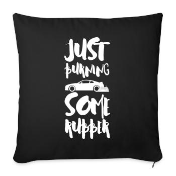 Just burning some rubber - Sofa pillowcase 17,3'' x 17,3'' (45 x 45 cm) - black - Front