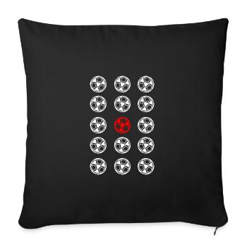 footballs - Sofa pillowcase 17,3'' x 17,3'' (45 x 45 cm) - black - Front